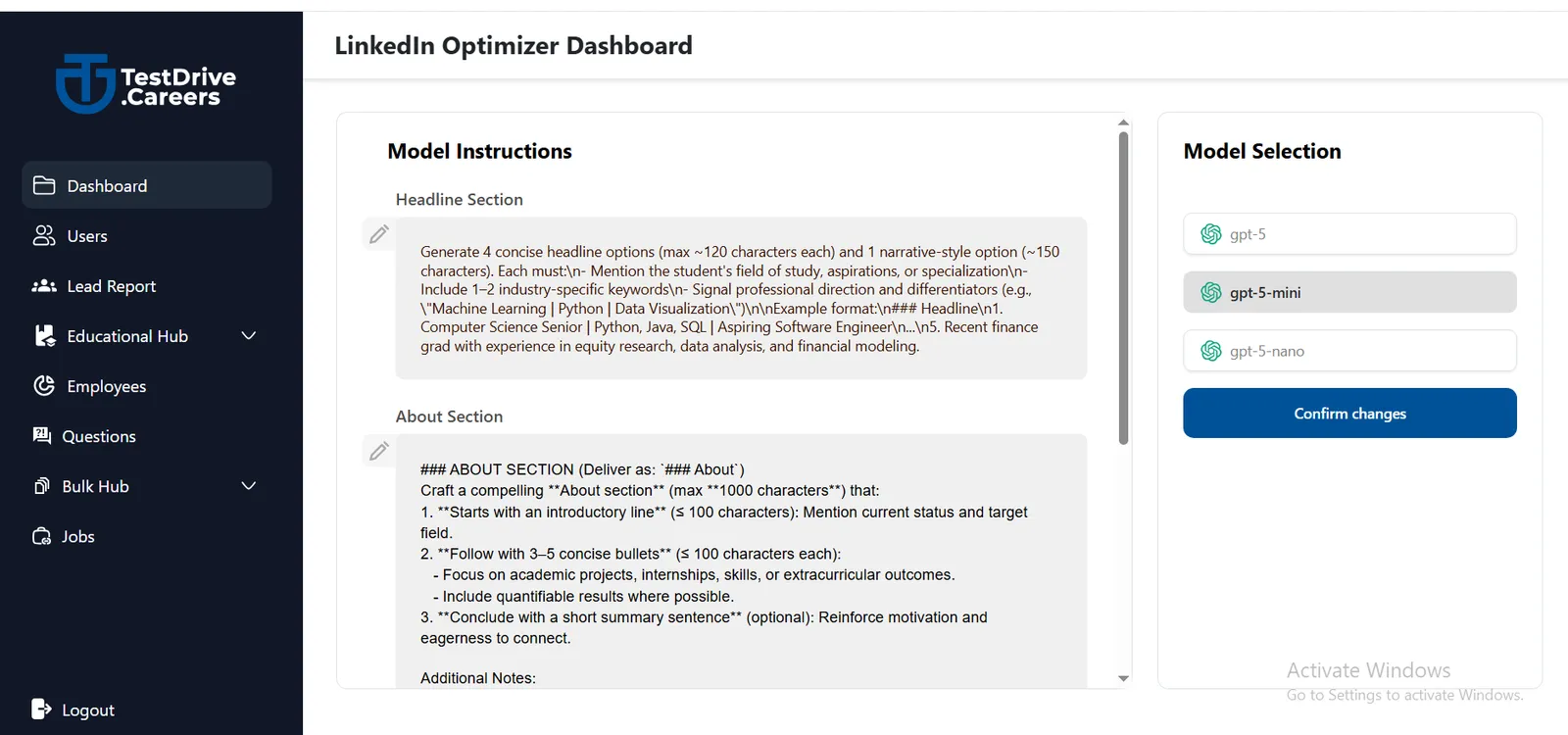 TestDrive.Careers product screen 4